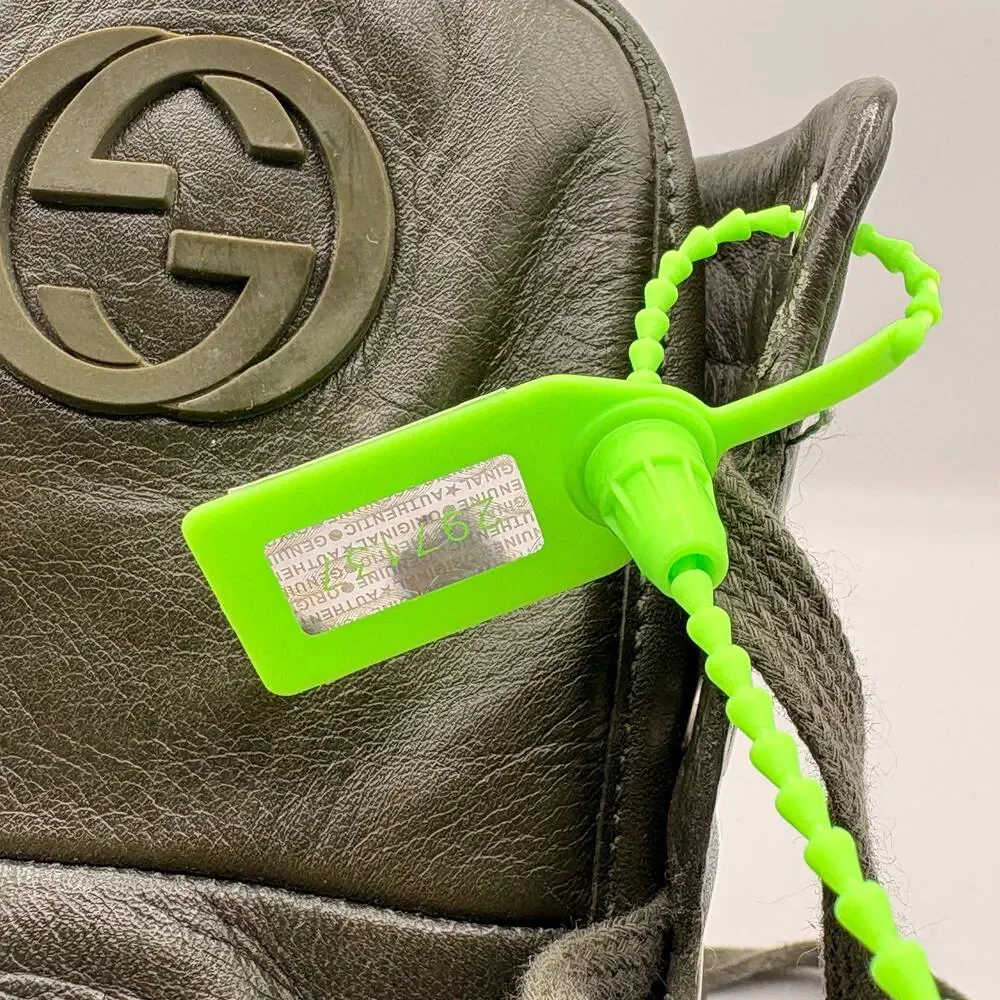GUCCI Coda Imprime High Top Sneakers Gloss Military Green Sz 10G/10.5 US $1245